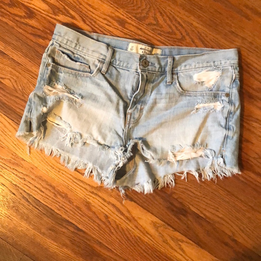 Ripped jean shorts